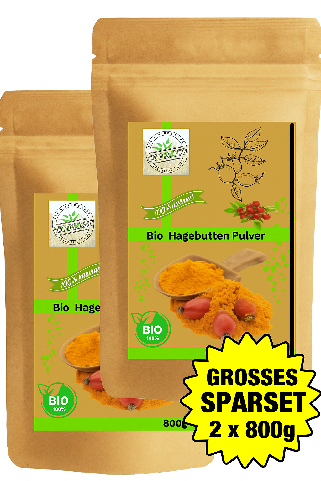 Bio Hagenbutten Pulver gemahlen| 100% Bio Qualität| Vitamin C Pulver