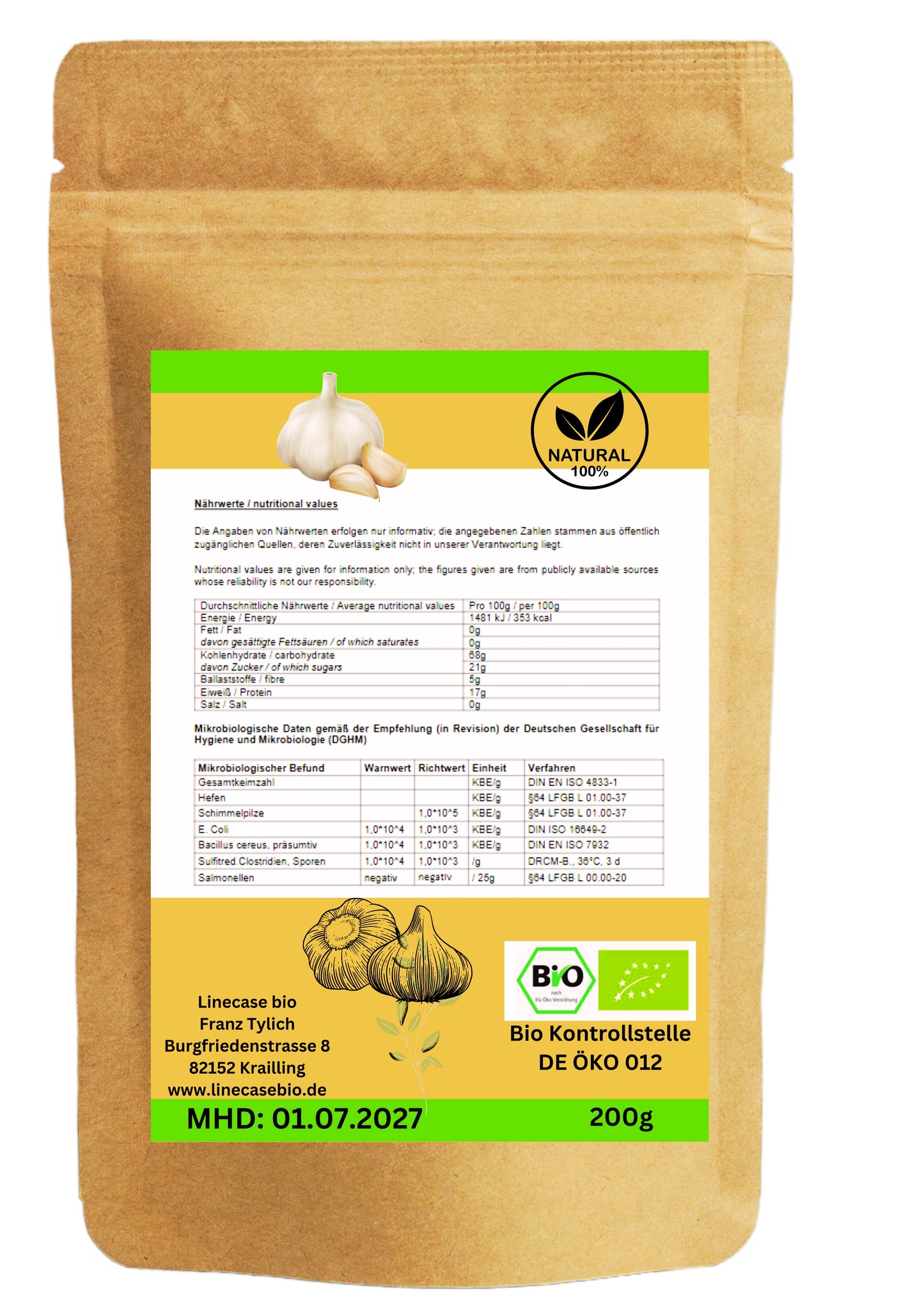Linecase Bio Knoblauch Granulat 200g