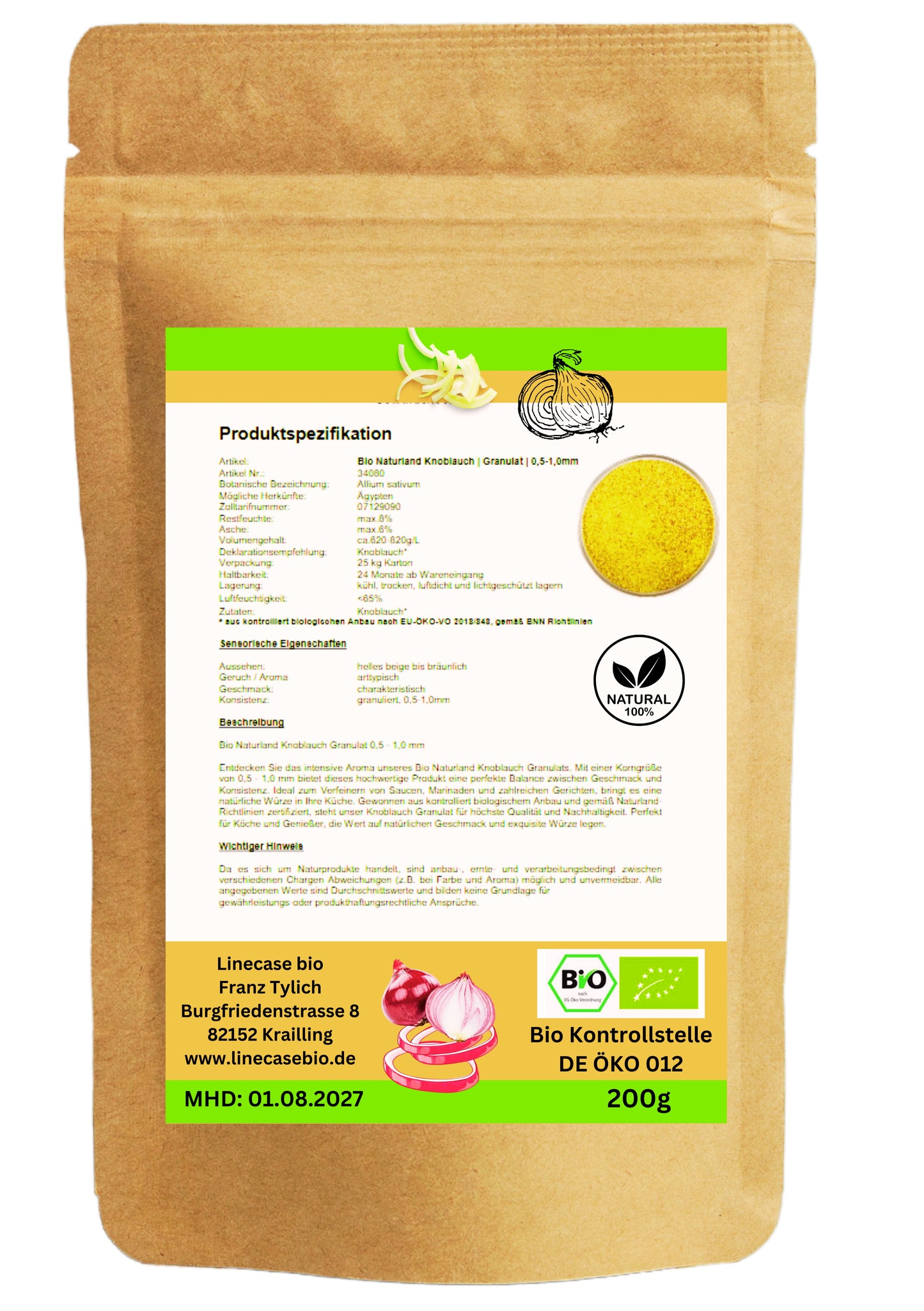 Linecase Bio Zwiebel Granulat 200g