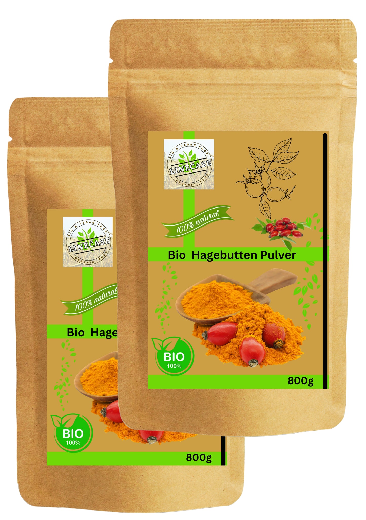 Bio Hagenbutten Pulver gemahlen| 100% Bio Qualität| Vitamin C Pulver