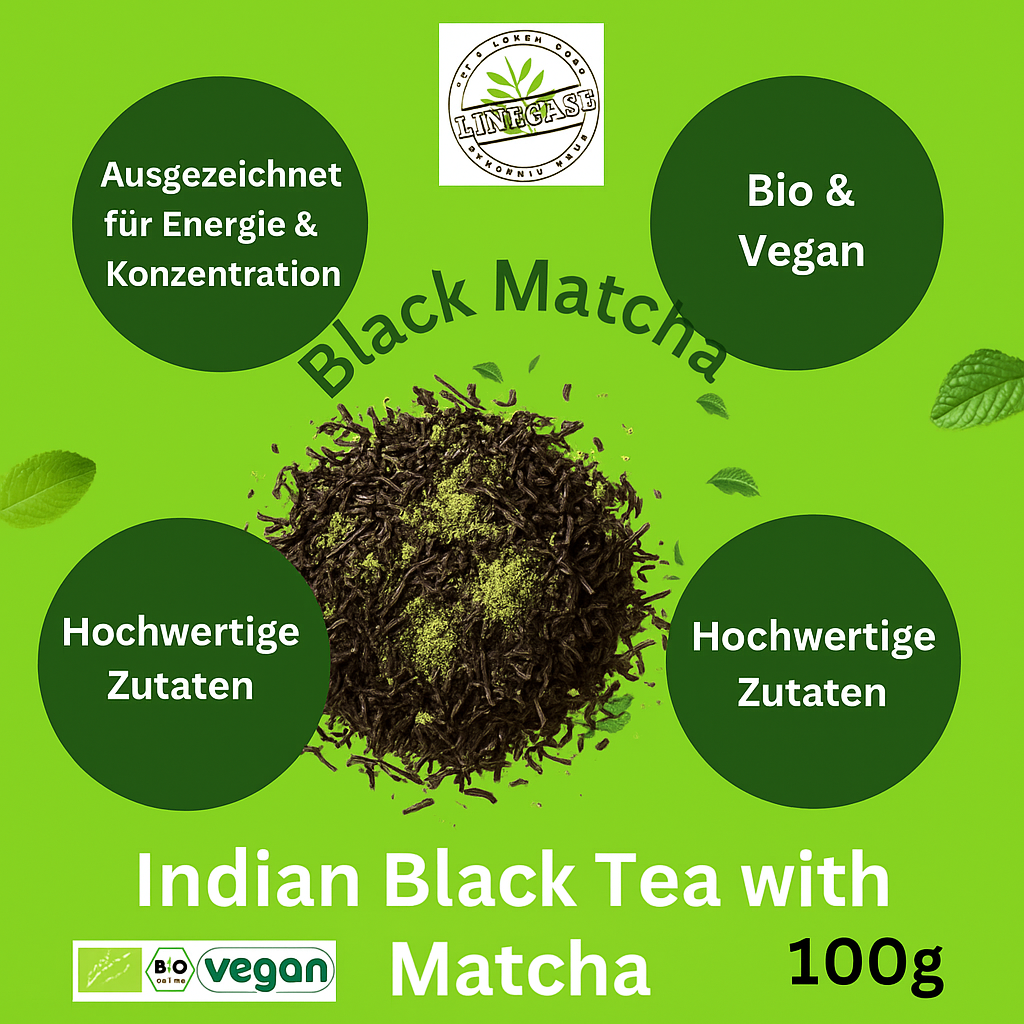 Linecase Black Matcha | Schwarztee mit Matcha 100g