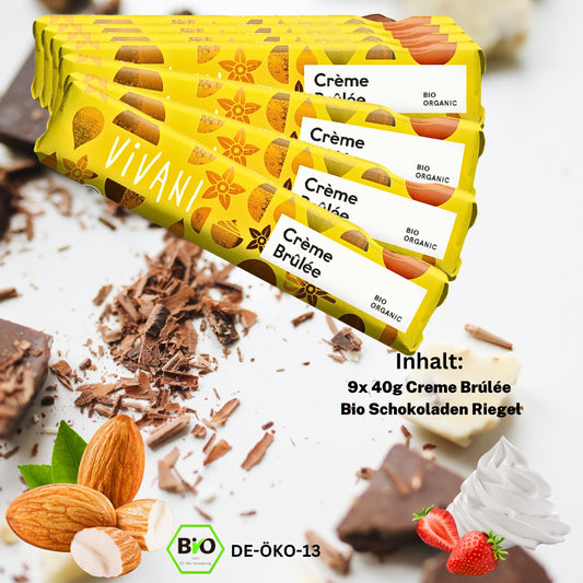 Vivani - Creme Brúlée Schokoladenriegel 40g