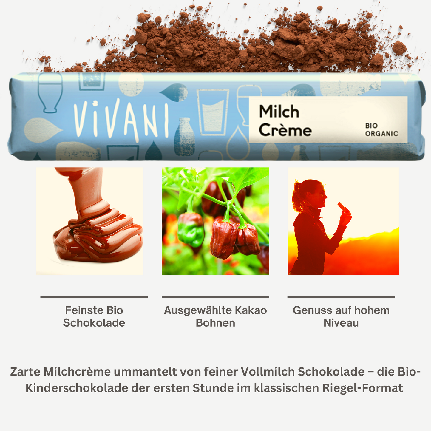 Vivani - Milchcreme Schokoladenriegel 40g