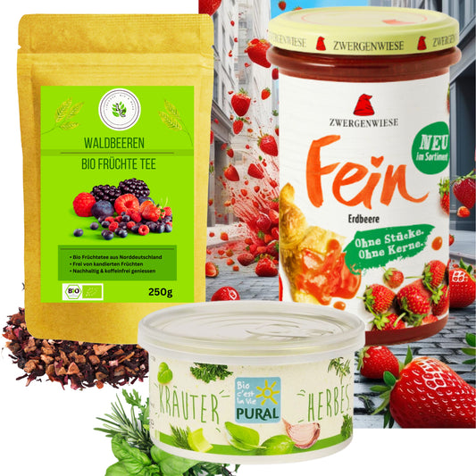 Frühstücks Set| Bio Marmelade| Bio Früchttee| Bio Aufstreich| Fruchtstreich| loser Tee