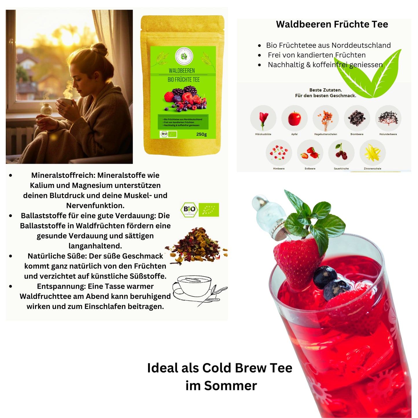 Frühstücks Set| Bio Marmelade| Bio Früchttee| Bio Aufstreich| Fruchtstreich| loser Tee