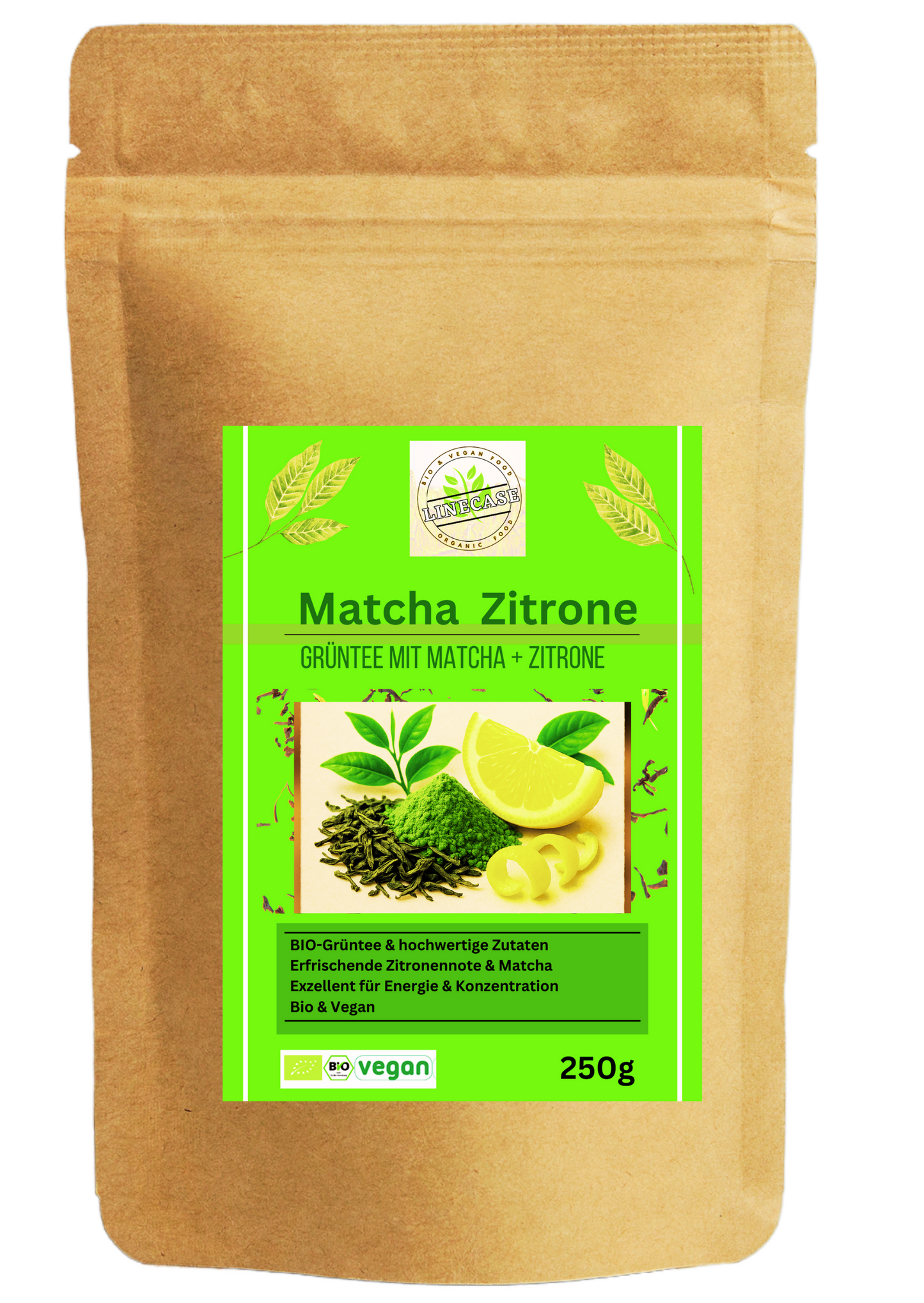 Linecase Bio Grüntee mit Matcha & Zitrone
