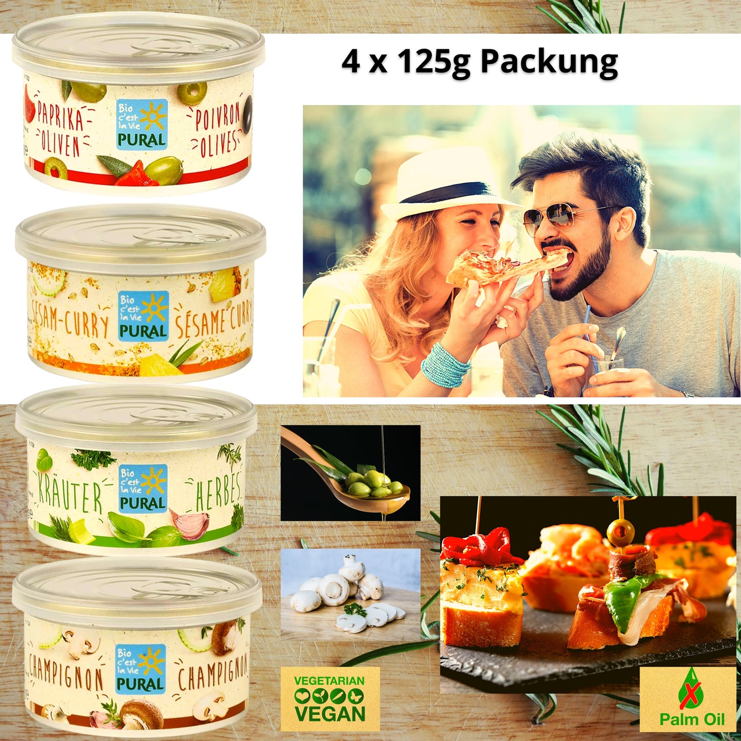 Pural Streich - Mischbox mit vier verschiedenen Sorten 4x125g