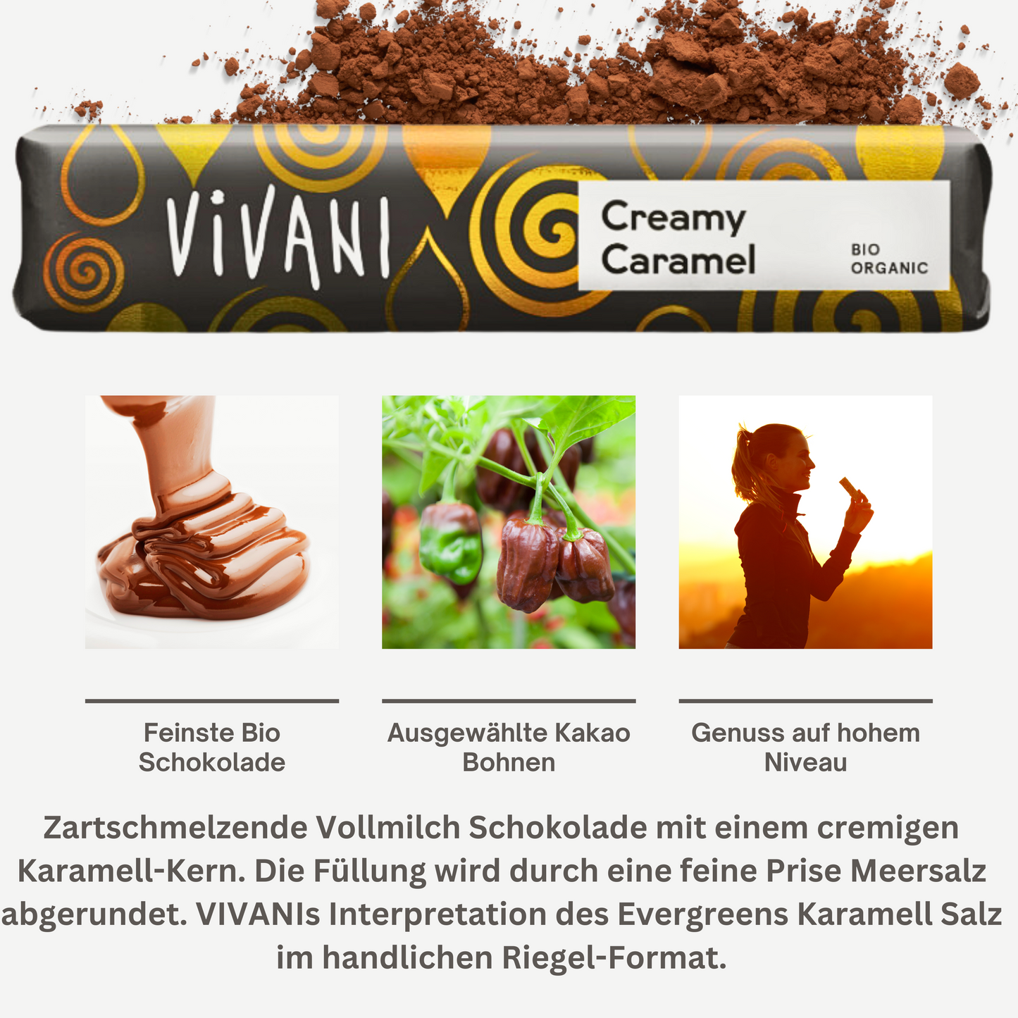 Vivani Schokoriegel - Creamy Caramel 40g
