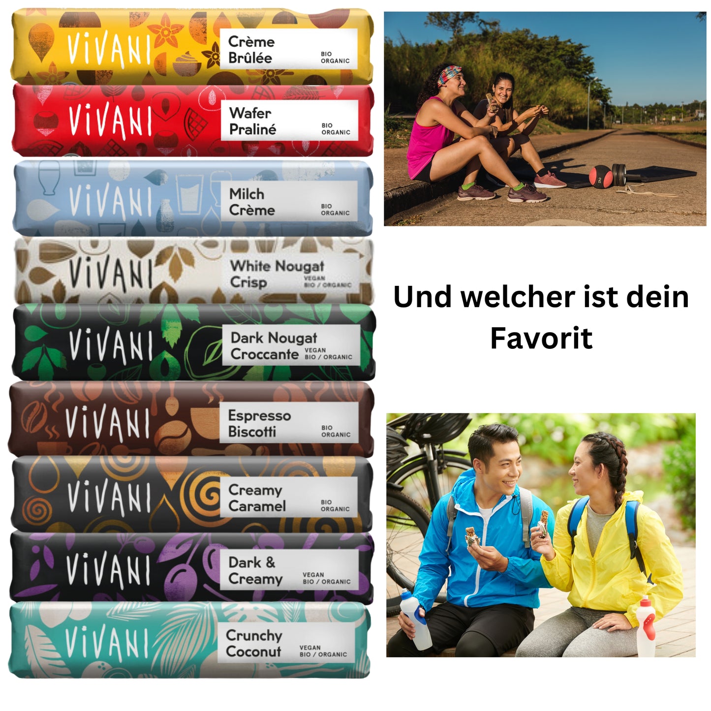 Vivani - White Nougat Crisp Schokoriegel 35g