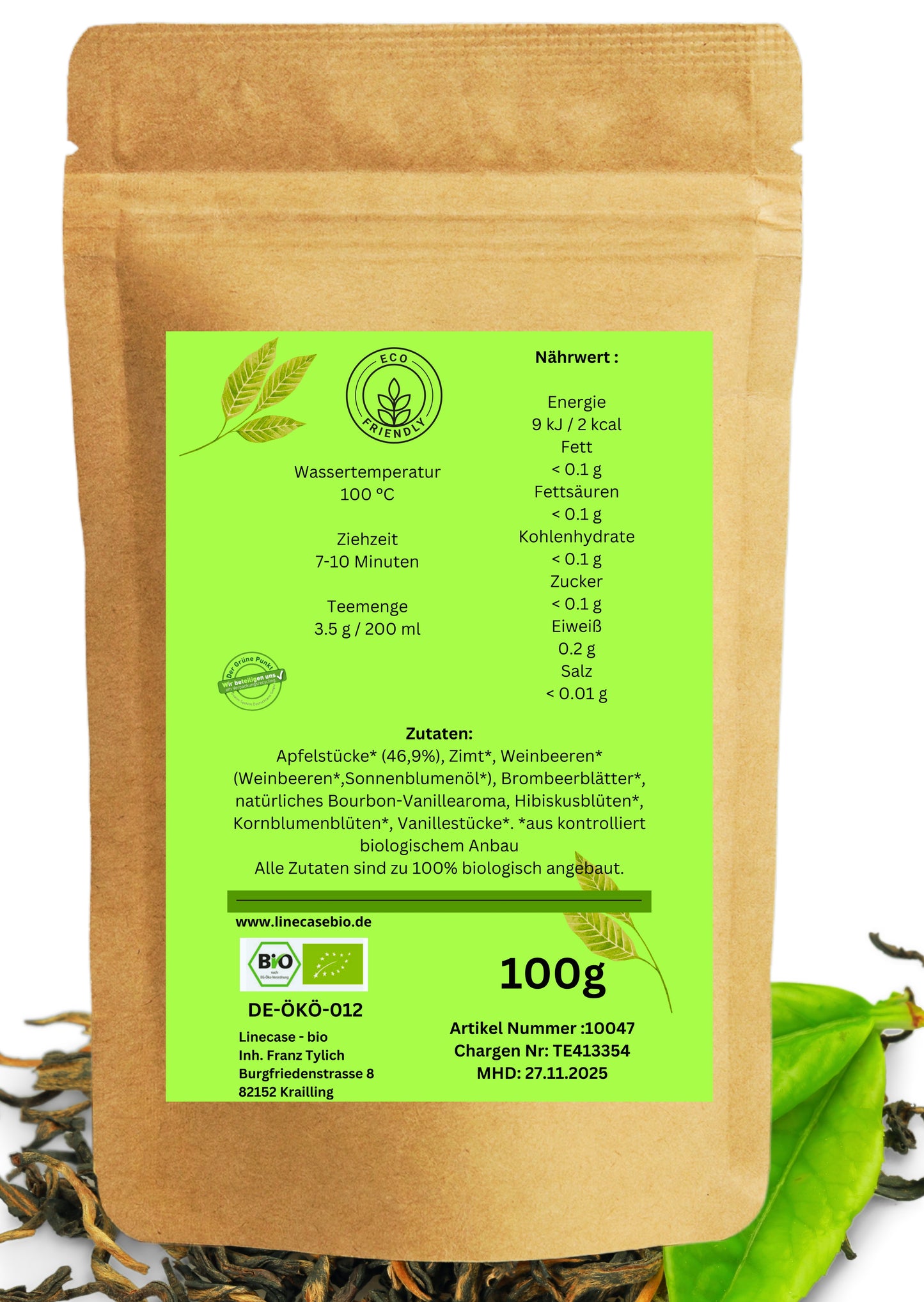 Linecase-Bio Bratapfel loser Früchte Tee