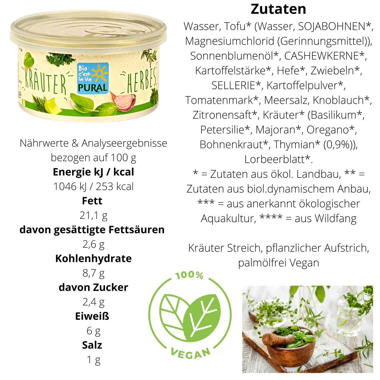 Pural Streich - Bio Kräuter Streich| Pflanzlicher Brotaufstrich
