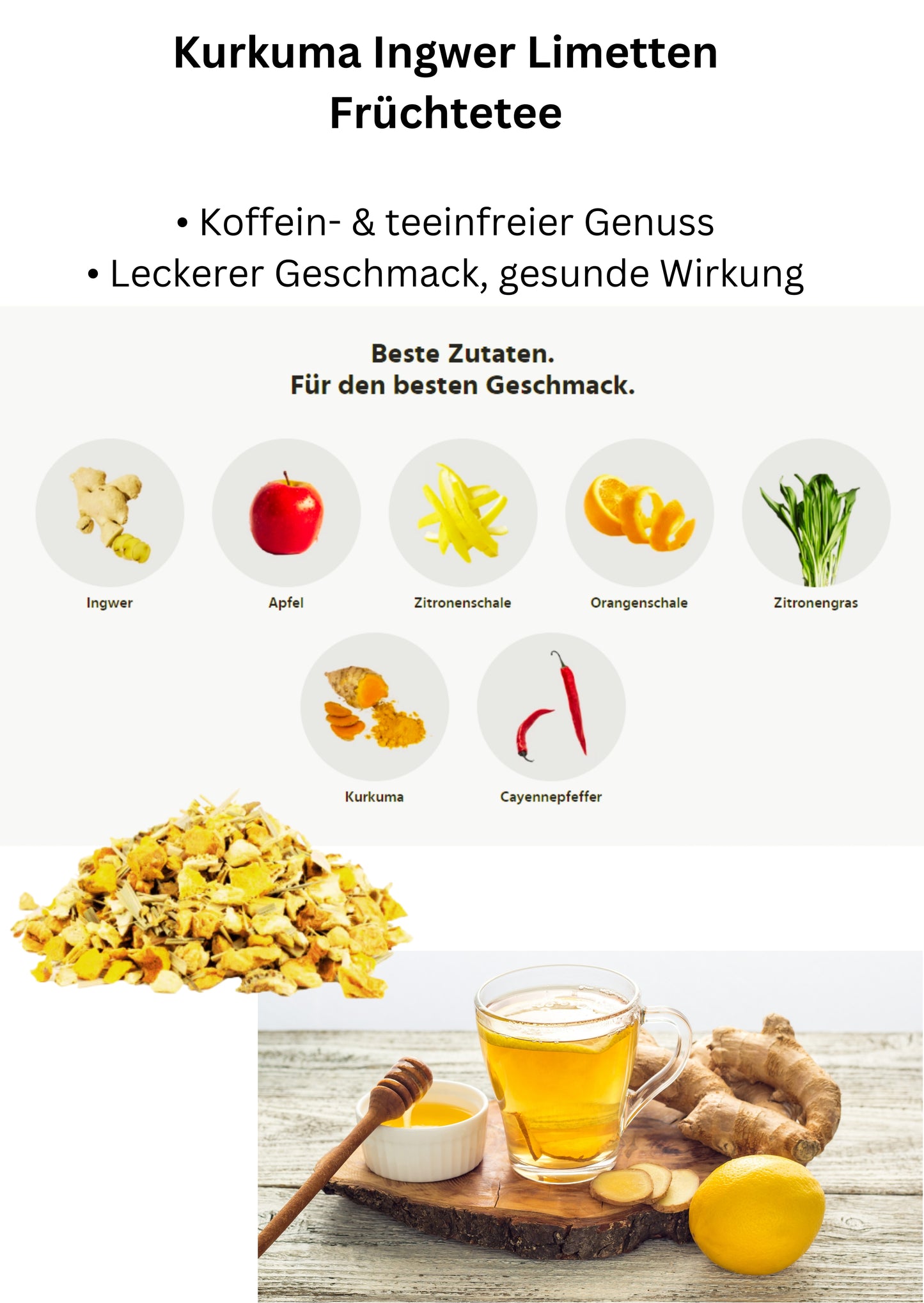 Linecase Kurkuma Ingwer Limette Tee