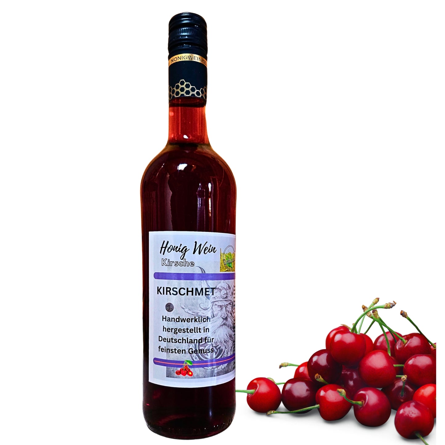 Honig Wein Kirsche 0,75l Flasche| Kirschmet| Honigwein mit Kirsche| Met mit Kirschgeschmack| Kirsch Wein