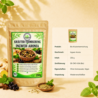 Linecase Gewürzteemischung Bio Ingwer Aronia - loser Tee