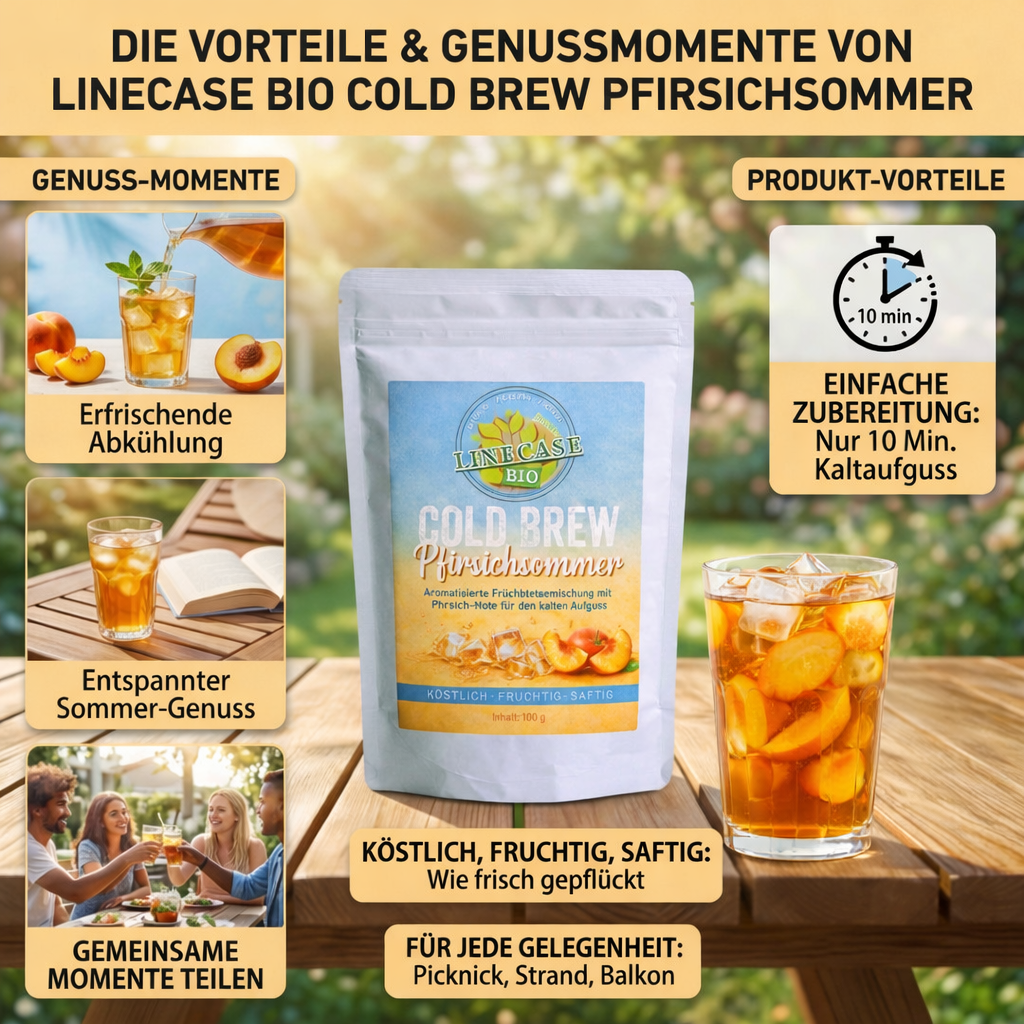 Früchteteemischung Pfirsichsommer| Cold Brew Tee 100 g| Pfirsich Tee| Tee| Früchtetee