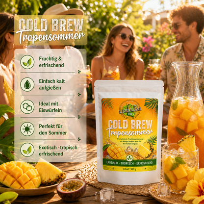 Cold Brew Tee Tropensommer| Mango Ananas Grüntee 100g| loser Grüntee