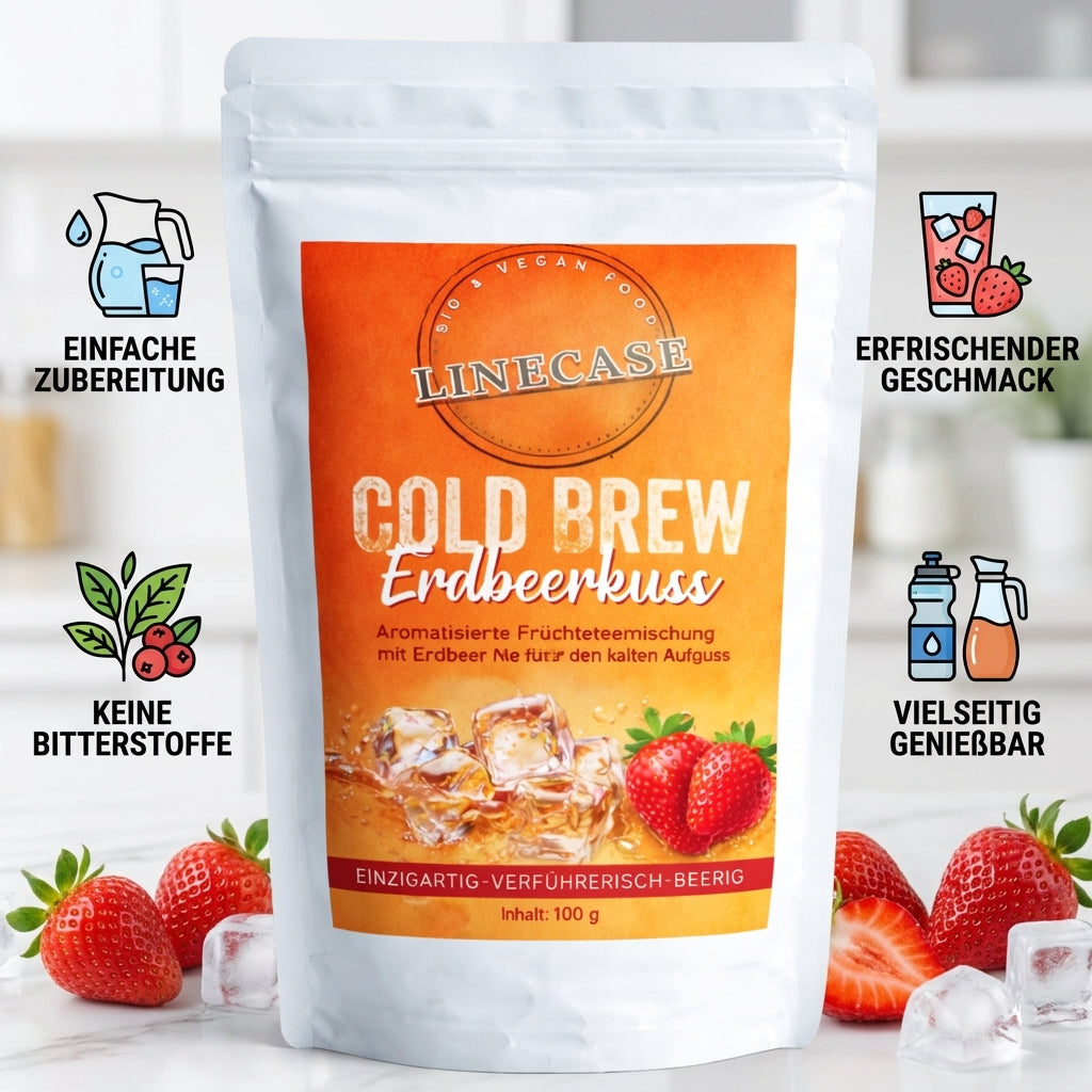 Früchteteemischung Erdbeer| Cold Brew Tee 100 g| Tee| Erdbeer Tee| Früchtetee