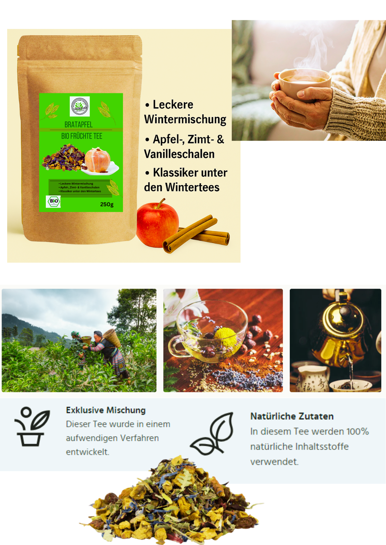 Linecase-Bio Bratapfel loser Früchte Tee