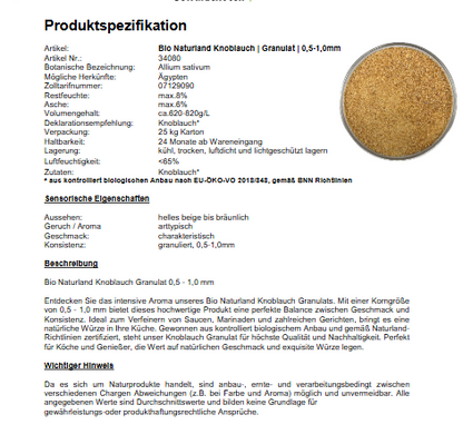 Bio Knoblauch Granulat 200g| Bio Knoblauch| Knoblauch granulat| Gewürzmischung