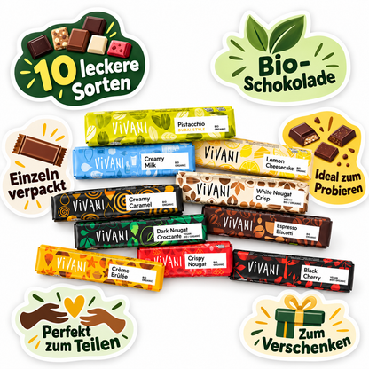 Vivani Schokoriegel gemischt| neun verschiedene Bio Riegel