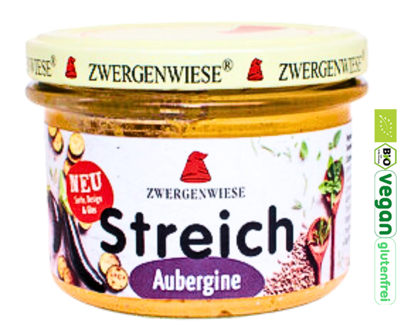 Zwergenwiese Aubergine Streich 180g| Zwergenwiese Aufstrich| Bio&Veganer Streich| Veganer Brotaufstrich