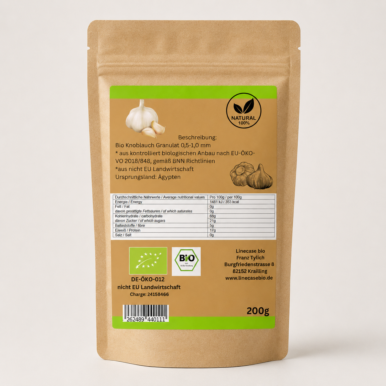 Linecase Bio Zwiebel Granulat 200g