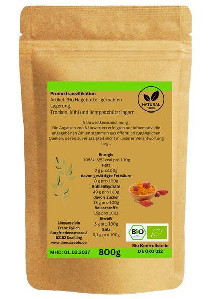 Bio Hagenbutten Pulver| Hagebutten gemahlen| Superfood| Naturprodukt mit Vitamin C