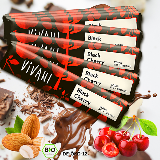 Vivani - Black Cherry Schokoladenriegel 35g