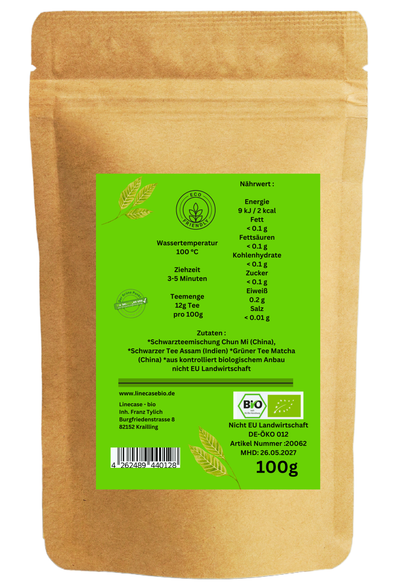 Linecase Black Matcha | Schwarztee mit Matcha 100g
