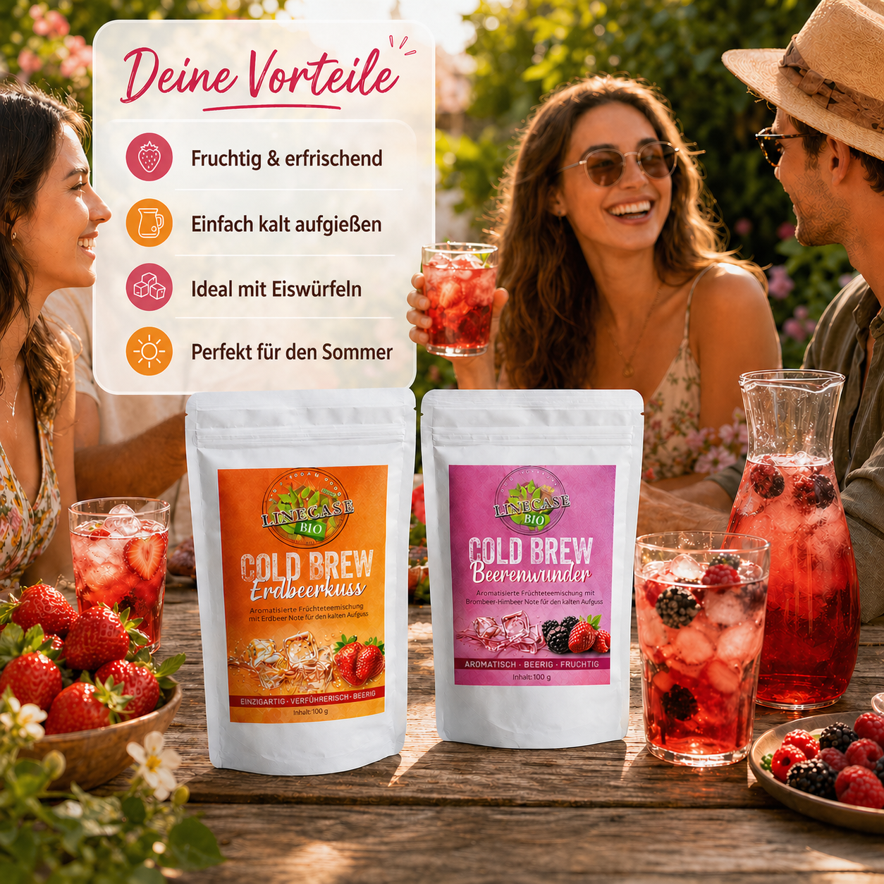 Cold Brew Probier Set 4 Sorten| Teeset 4x 100g Früchtetee Set