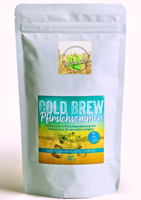 Früchteteemischung Pfirsichsommer Pfirsich-Note aromatisierter Cold Brew Tüten 100 g