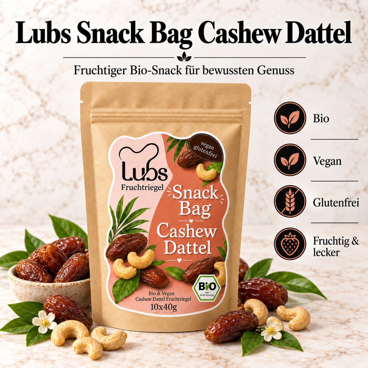 Lubs Bio & Vegan Rohkostriegel Cashwew Dattel