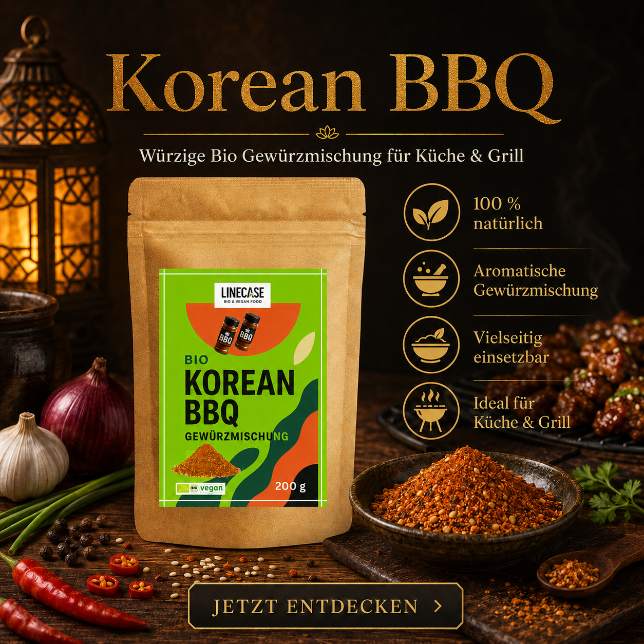 Linecase - Bio Korean BBQ Gewürzmischung 200g