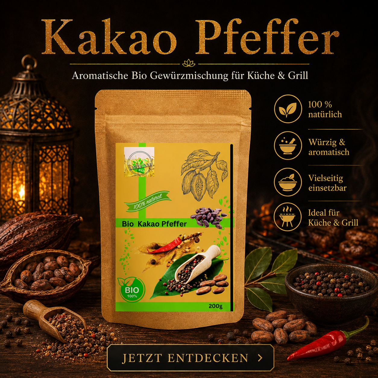 Linecase Bio Kakao Pfeffer 200g