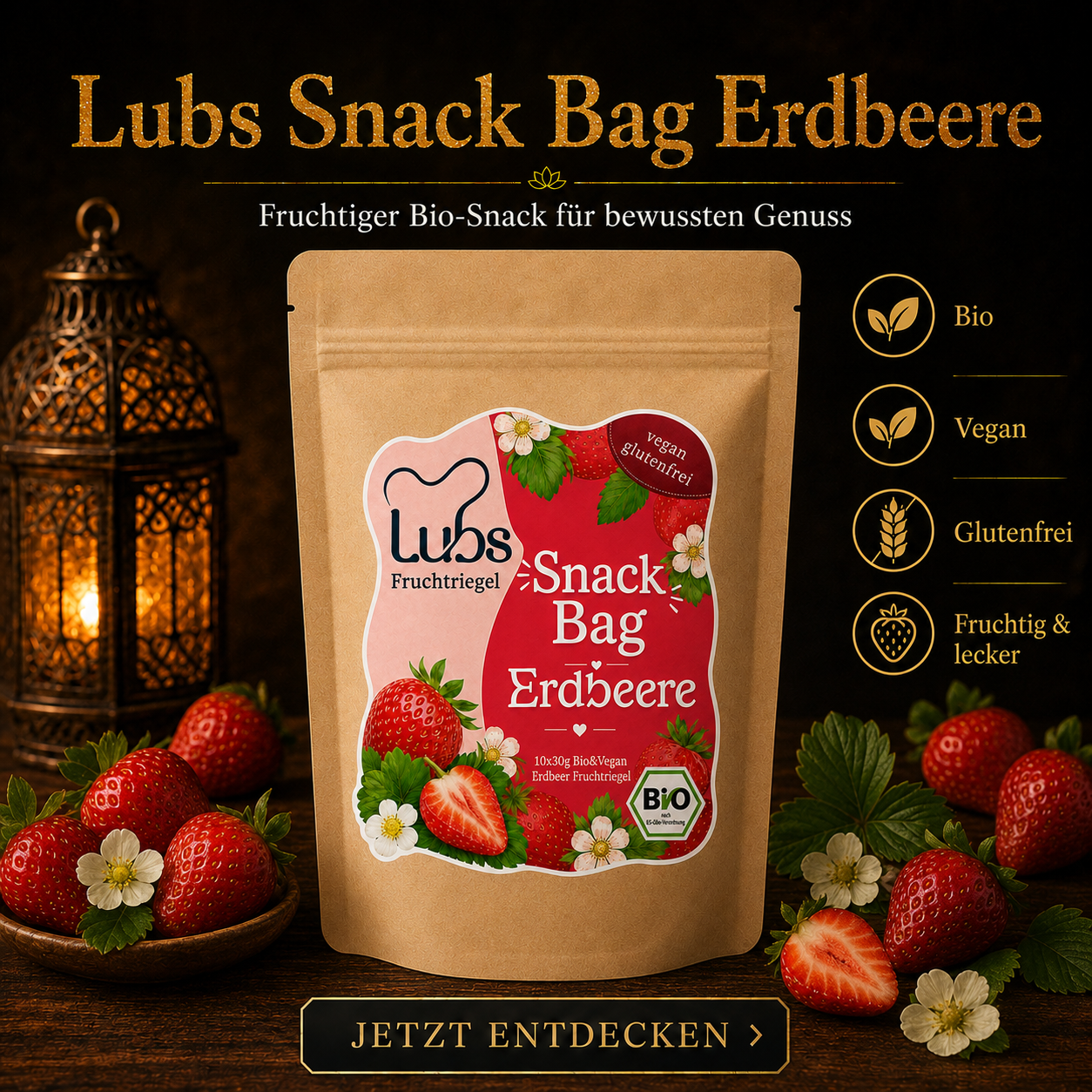 Lubs Bio & Vegan Fruchtriegel Erdbeer
