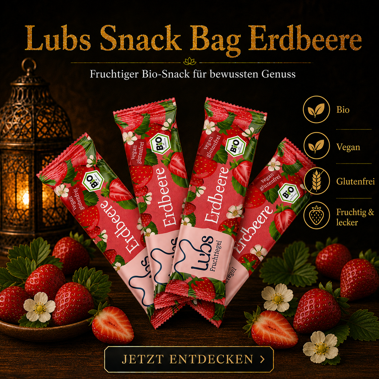 Lubs Bio & Vegan Fruchtriegel Erdbeer
