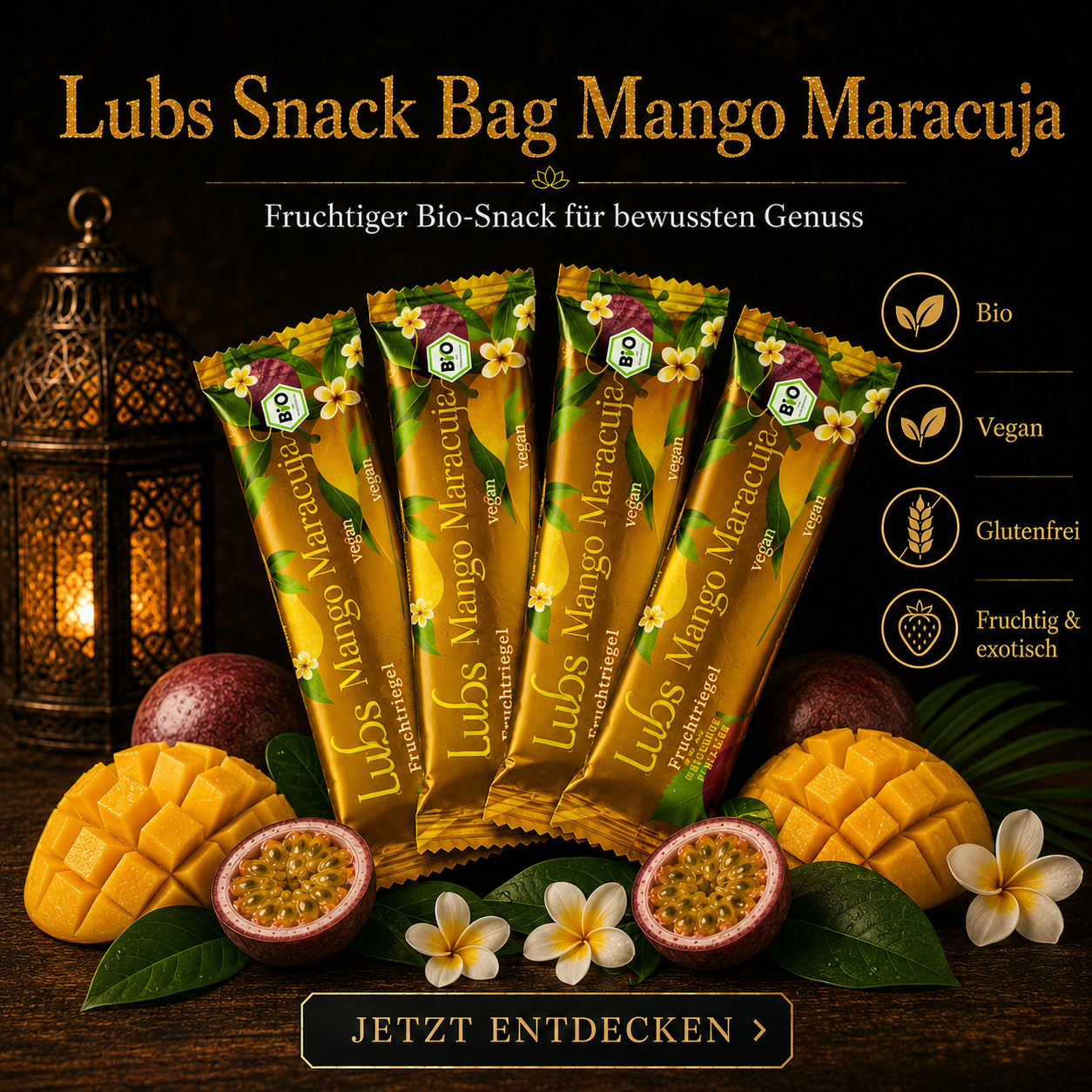 Lubs Bio & Vegan Fruchtriegel Mango Maracuja