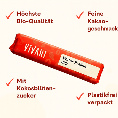 Vivani - Wafer Pralinè Schokoladenriegel 40g