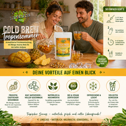 Cold Brew Tee Tropensommer| Mango Ananas Grüntee 100g| loser Grüntee