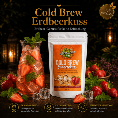 Früchteteemischung Erdbeer| Cold Brew Tee 100 g| Tee| Erdbeer Tee| Früchtetee