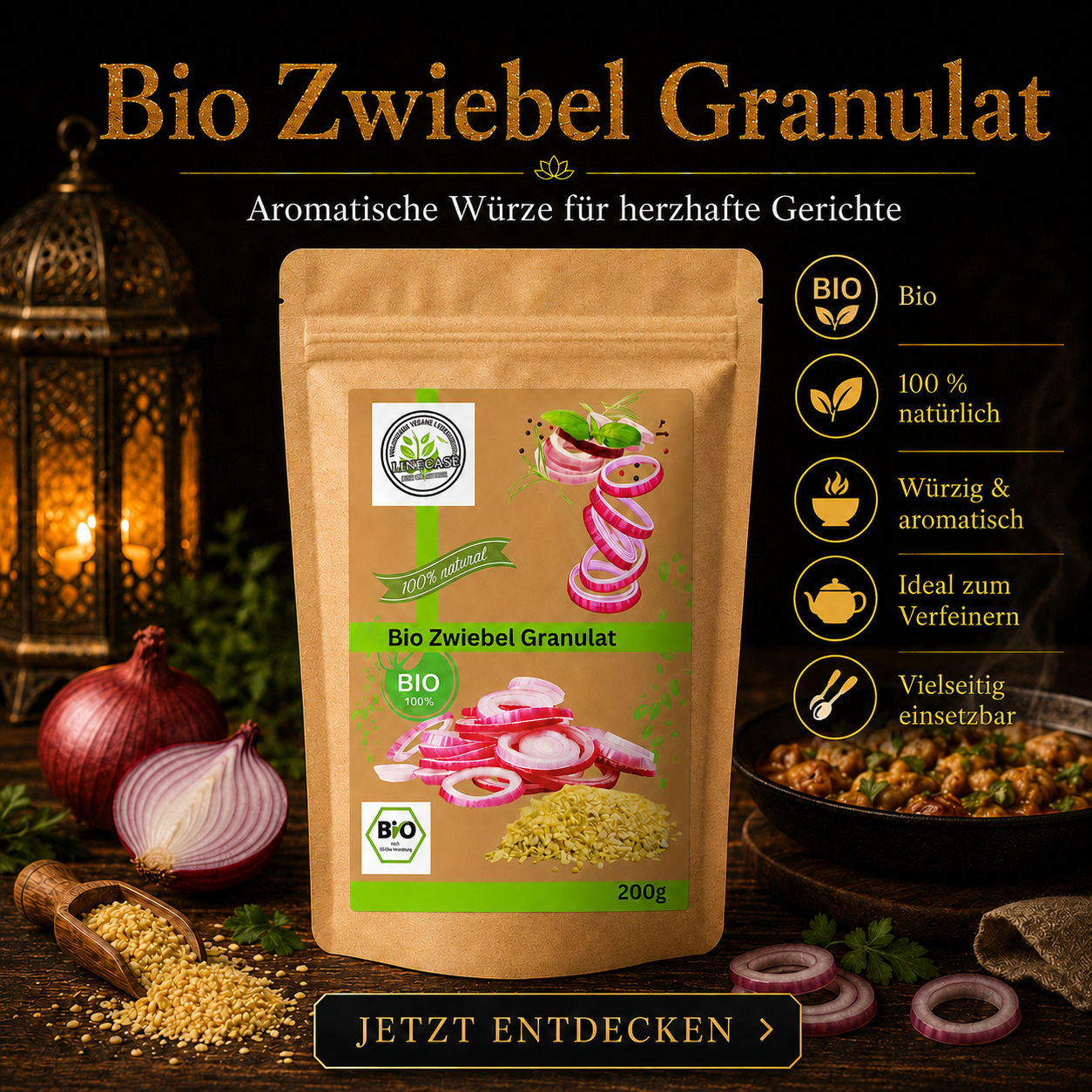 Linecase Bio Zwiebel Granulat 200g