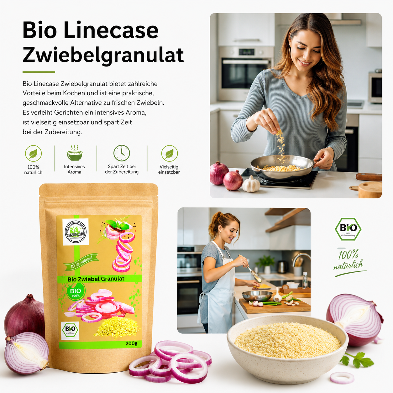 Linecase Bio Zwiebel Granulat 200g