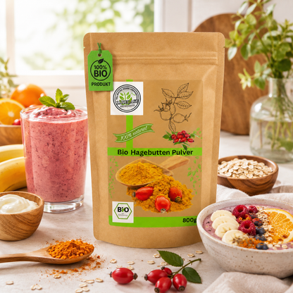 Bio Hagenbutten Pulver gemahlen 2x800g| Hagebuttenpulver| fein gemahlen| 100% Bio