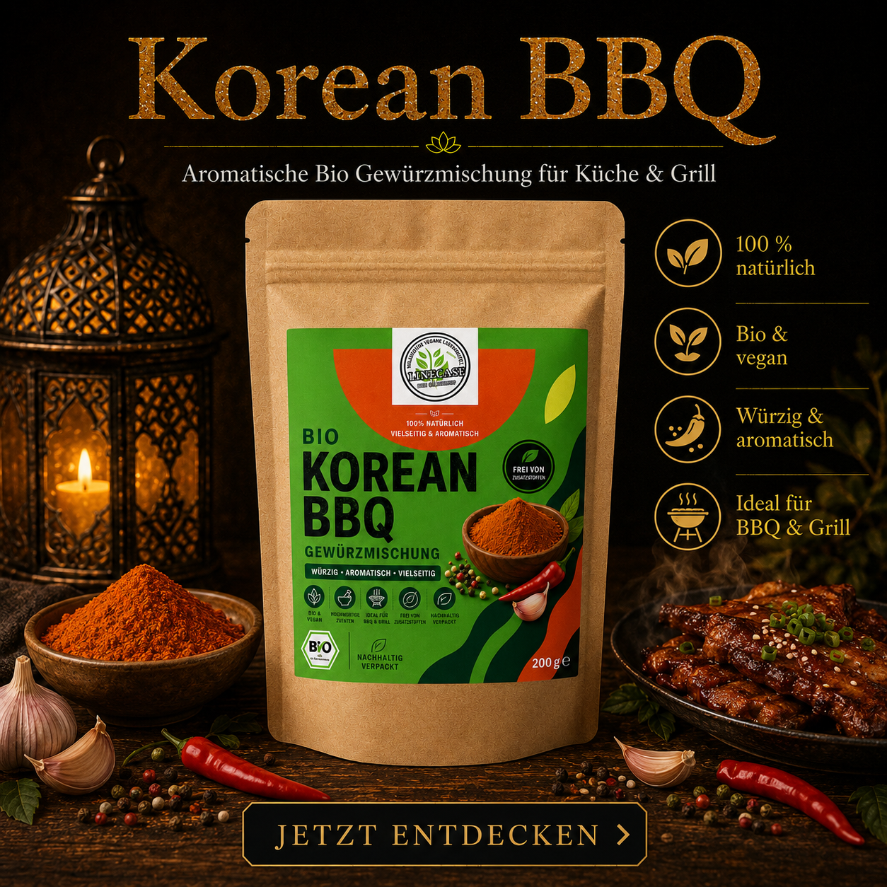 Linecase - Bio Korean BBQ Gewürzmischung 200g