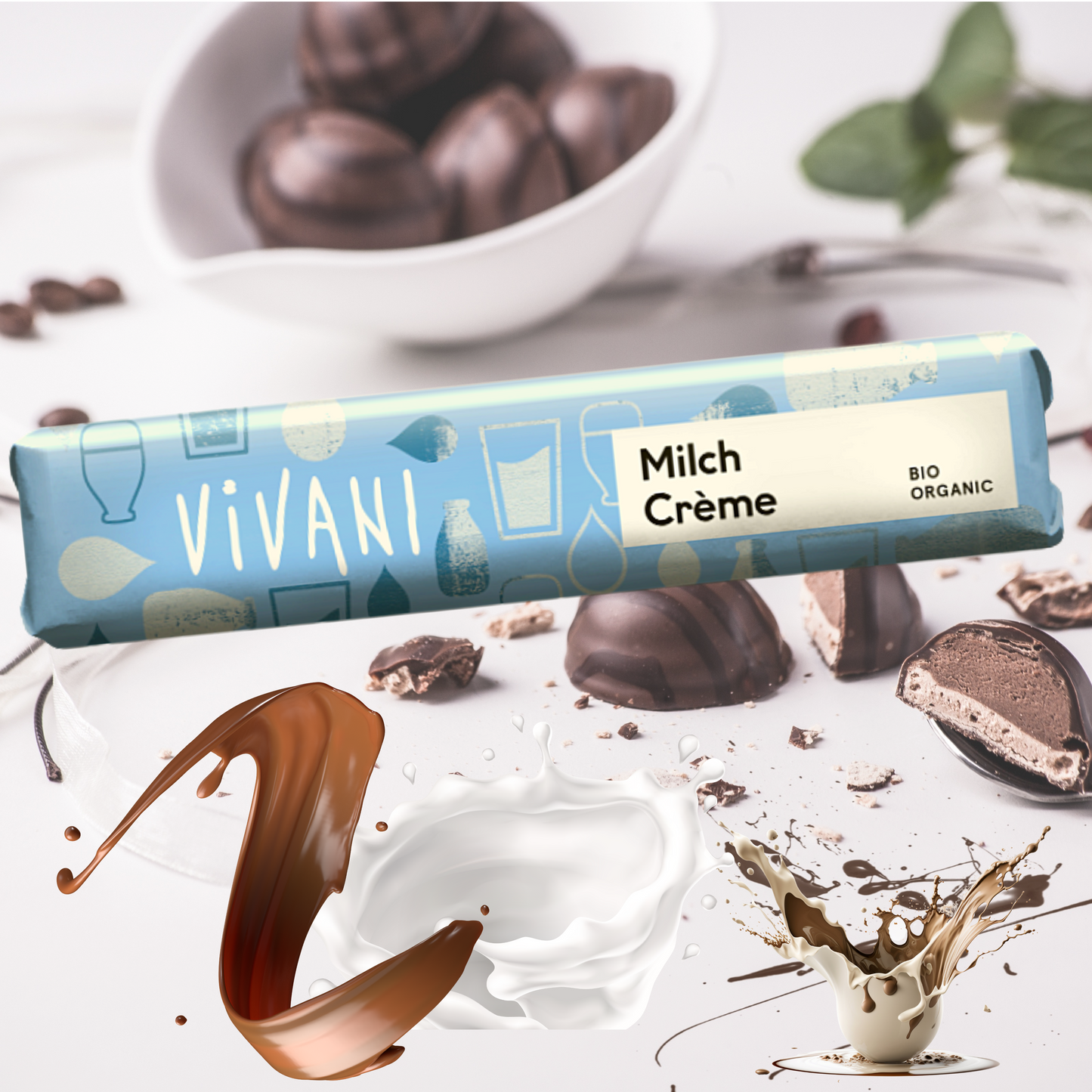 Vivani - Milchcreme Schokoladenriegel 9x40g| Bio & Vegan Schokolade| Vegane Schokolade| Dunkle Schokolade