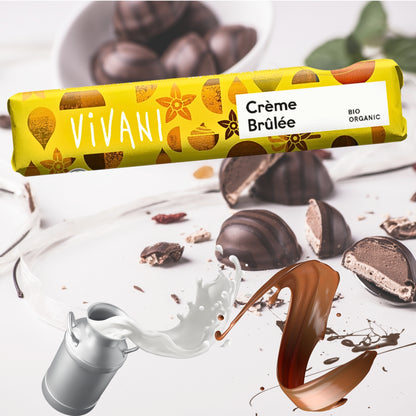 Vivani - Creme Brúlée Schokoladenriegel9x40g | Bio & Vegan Schokoriegel| Vegane Schokolade