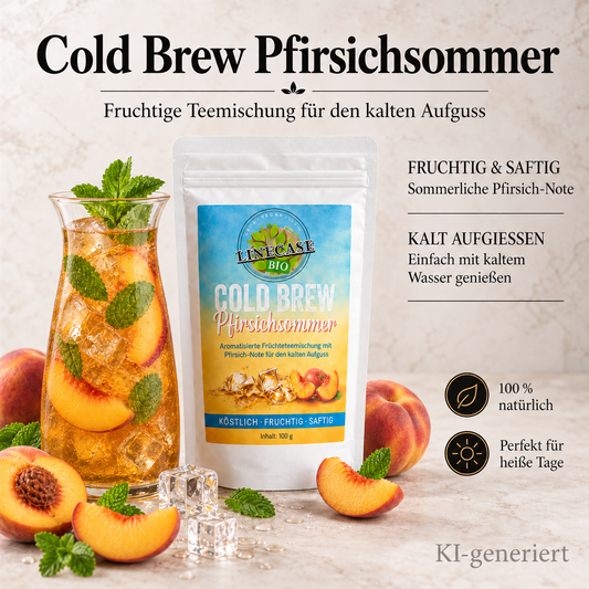 Früchteteemischung Pfirsichsommer| Cold Brew Tee 100 g| Pfirsich Tee| Tee| Früchtetee