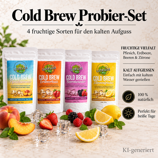 Cold Brew Probier Set 4 Sorten| Teeset 4x 100g Früchtetee Set