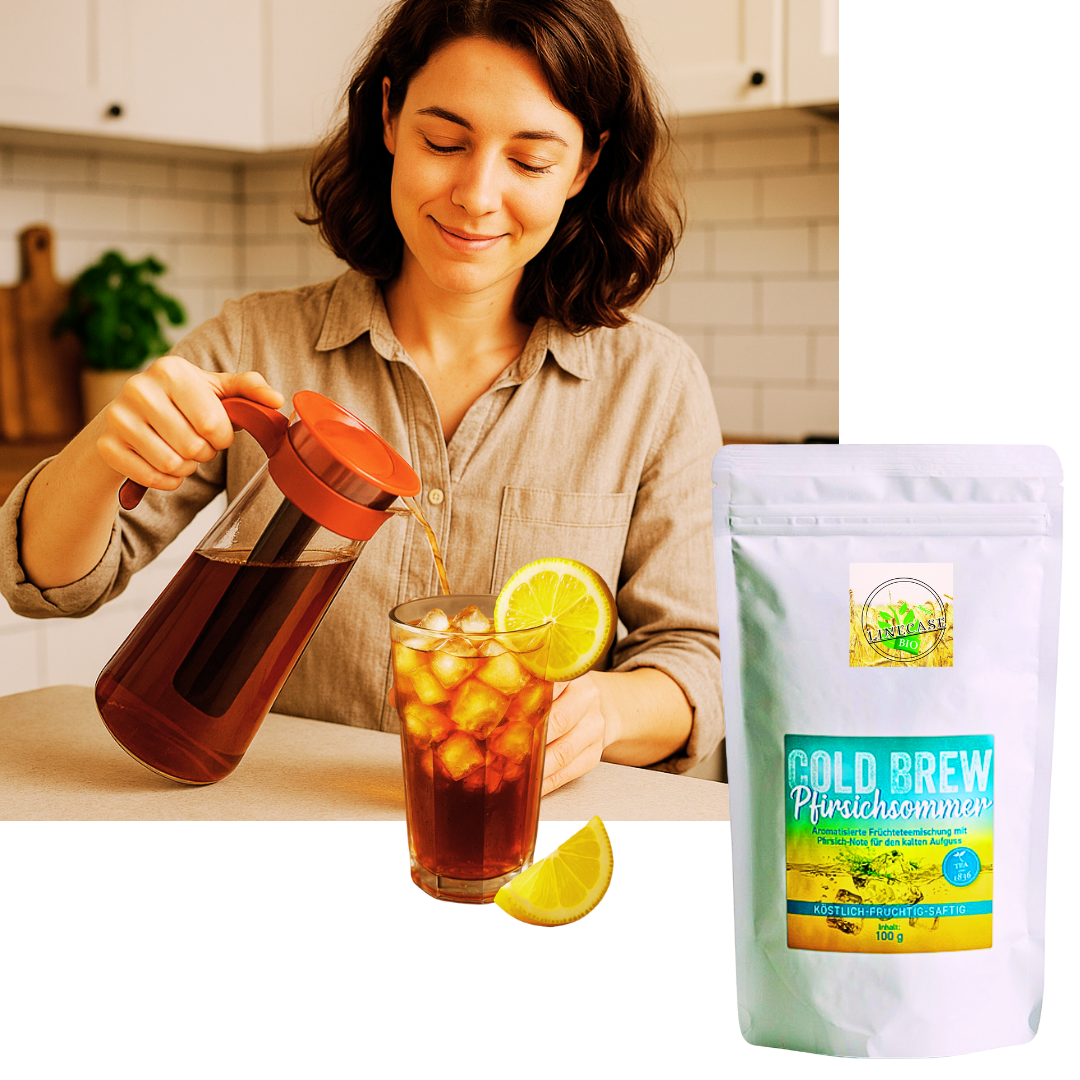 Früchteteemischung Pfirsichsommer| Cold Brew Tee 100 g| Pfirsich Tee| Tee| Früchtetee