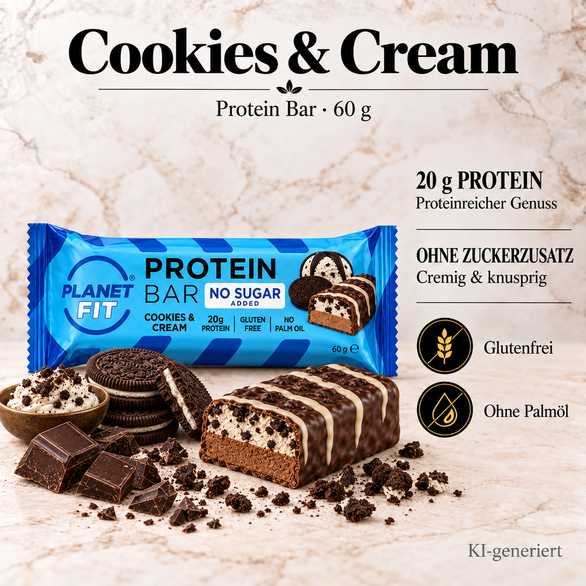 Cookies&Cream Protein Riegel 60g